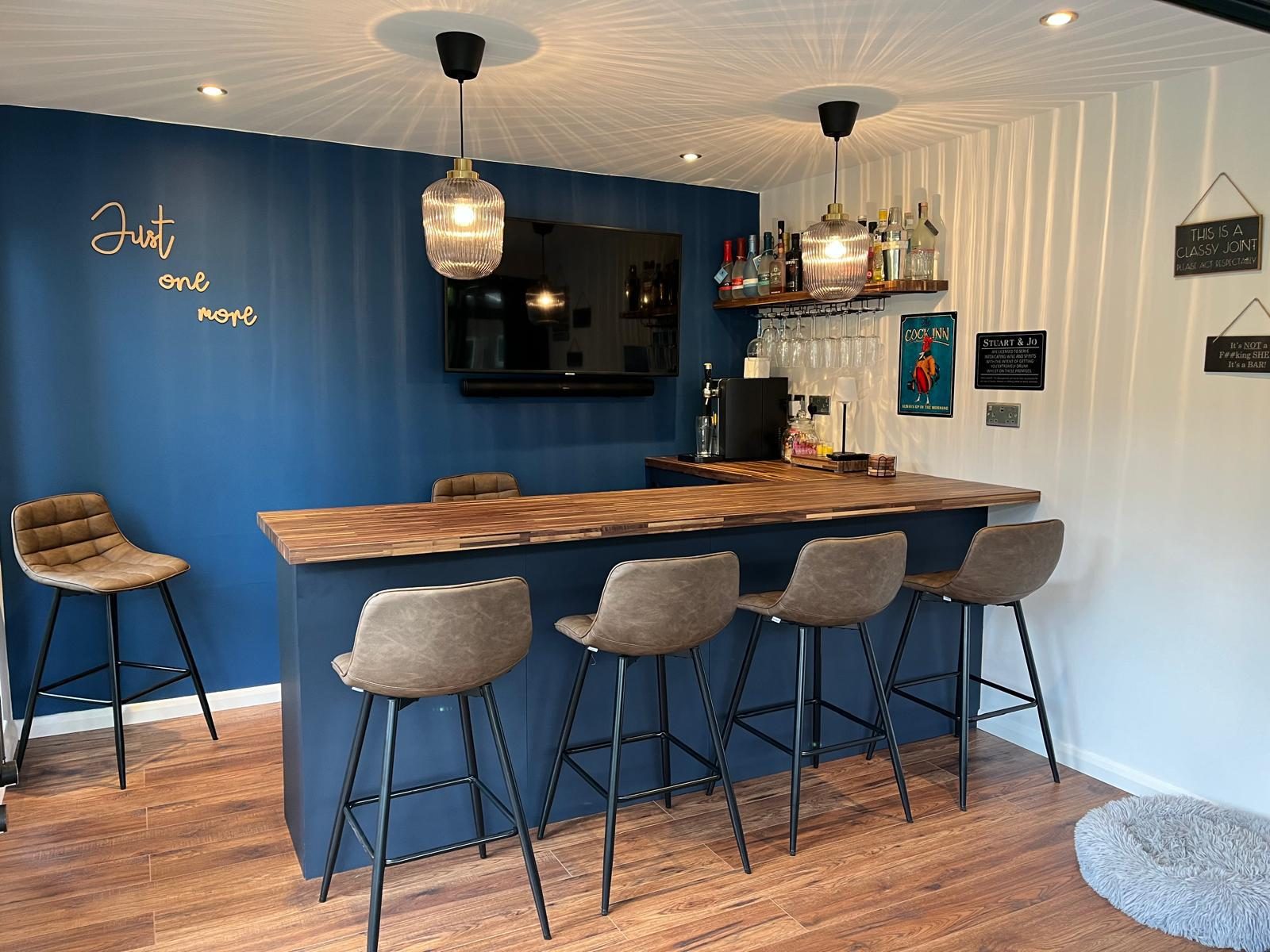 Garden bar with timber counter