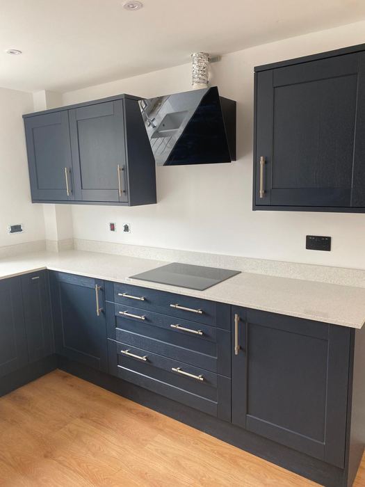 Shaker kitchen with quartz worktops