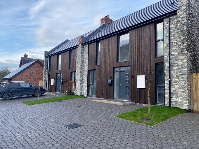 Timber and stone-clad terrace